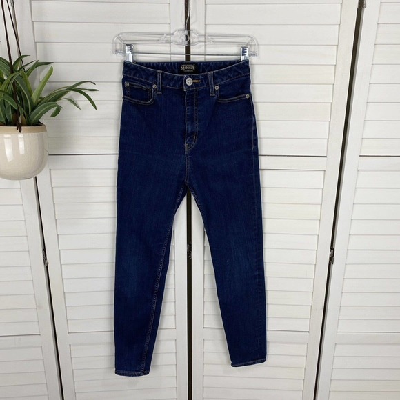 Moussy Skinny Ankle Jeans Dark Wash Blue High Rise Stretch‎ Pants Womens Size 25 - Picture 1 of 11